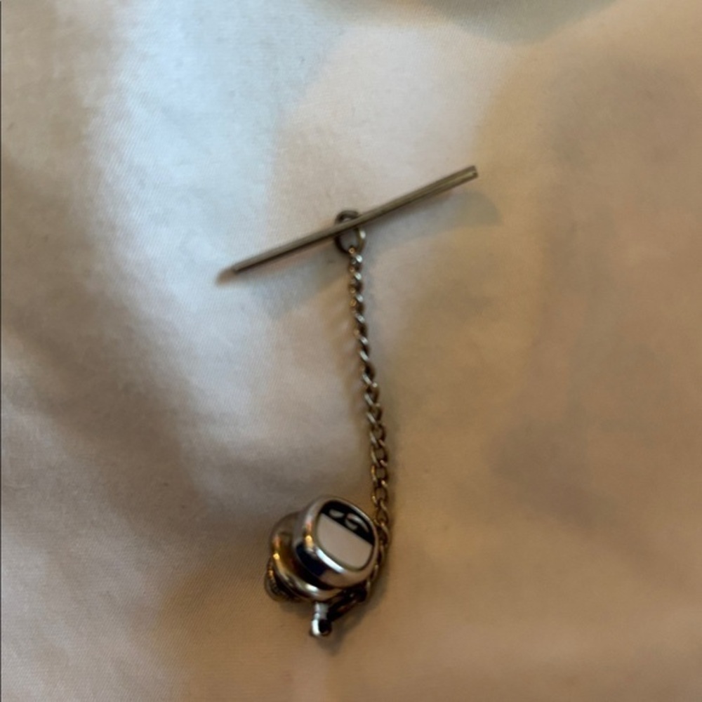 Swank Mother of Pearl Semicolon tie tack